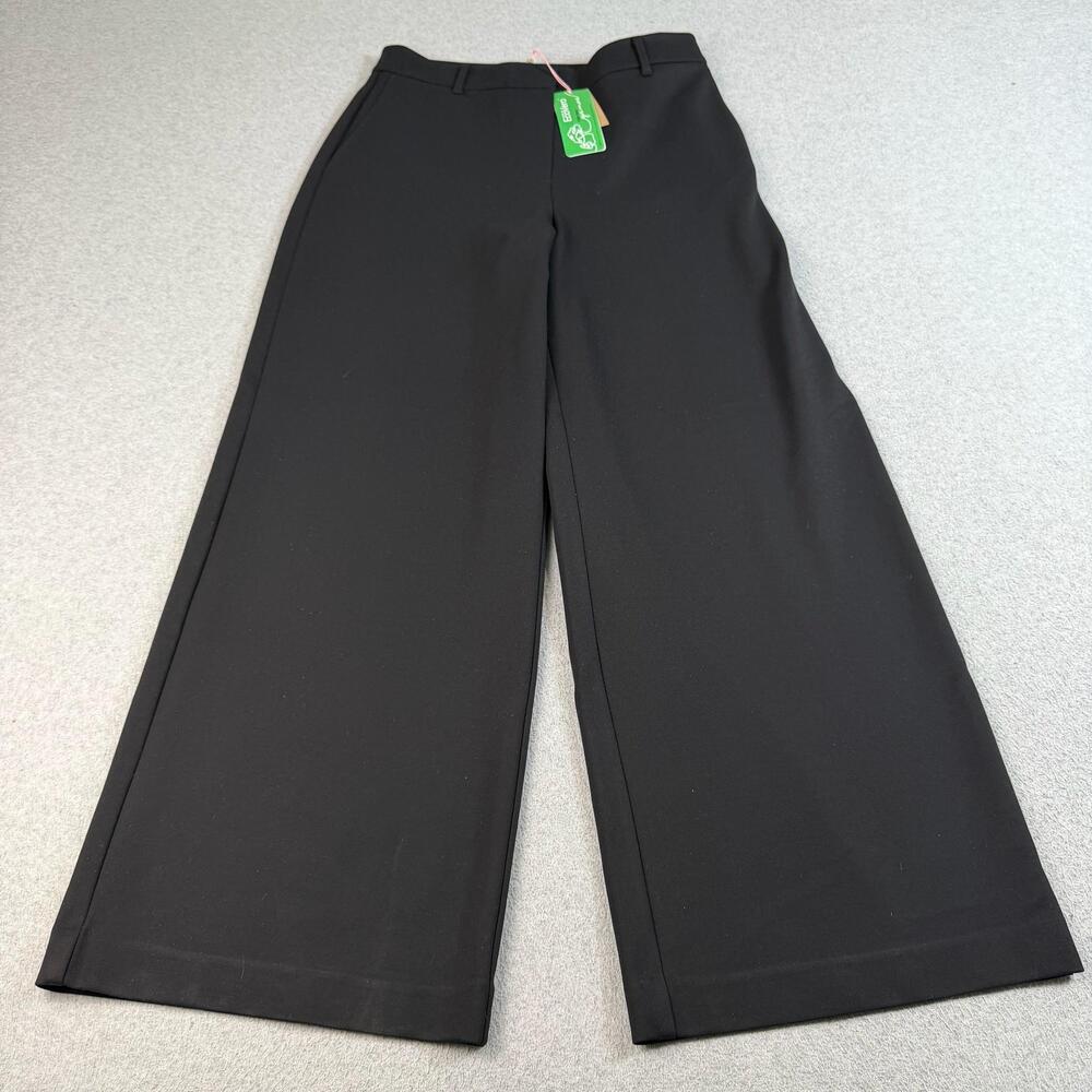 Boden Pants Women 10 UK 14 Black Belgravia Ponte Wide Leg Trousers Office Work
